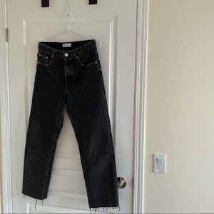 ZARA Black Hi-rise Straight Leg Jeans